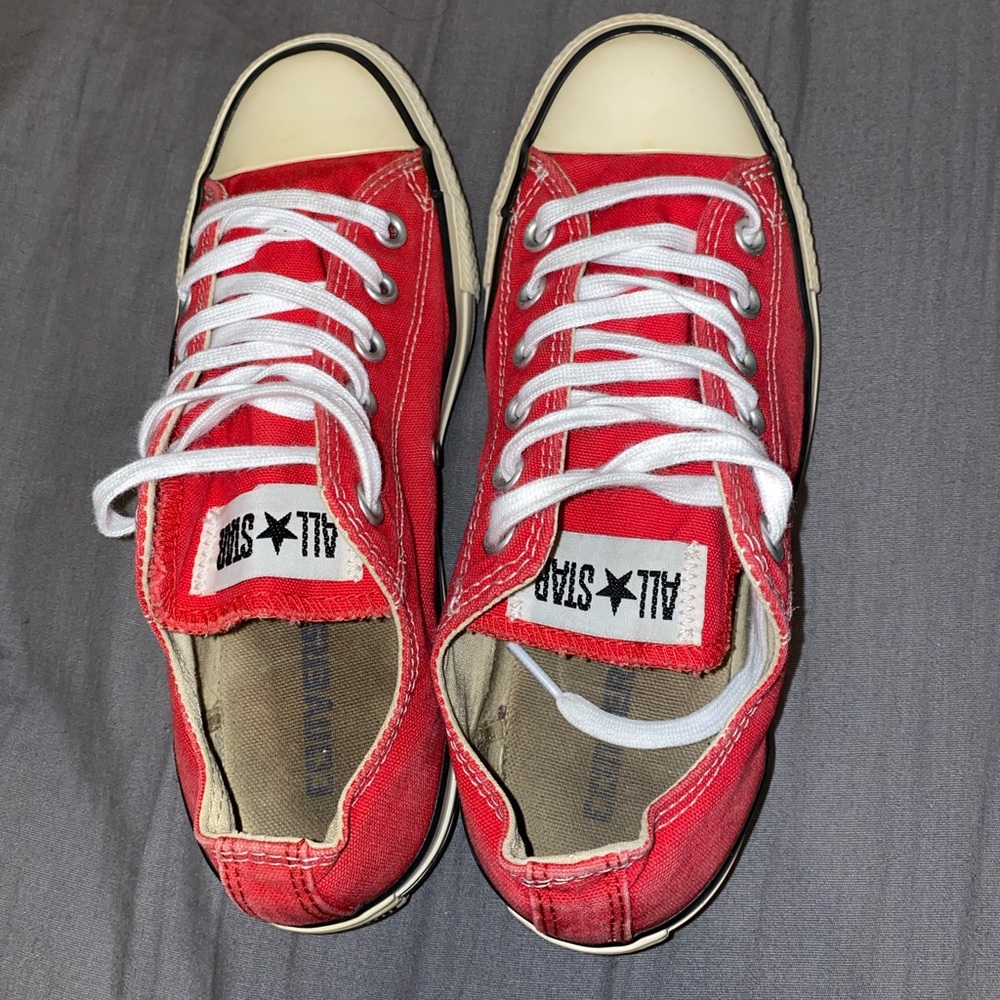 Red Low Top Converse - Picture 2 of 5
